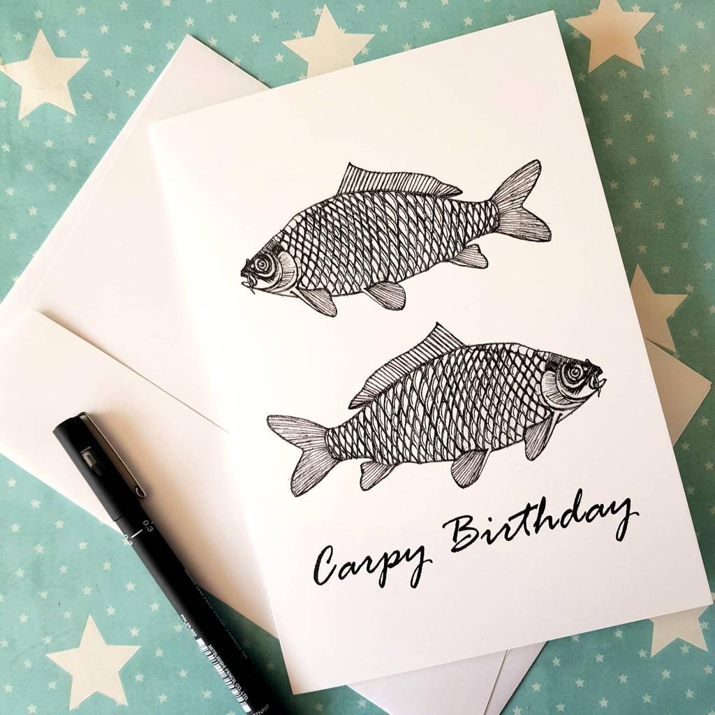HareWhimsy's tweet photo. Carpy Birthday! greetings card, ideal for the fisherman, or woman, in your life. carp fishing card
#etsy #fishing #cardsformen #fisherman #carp #carpfishing #carpies #etsyfinds #EtsySocial #etsyuk  https://t.co/ORdeIvMBc9 https://t.co/Rlbhf0fZcL