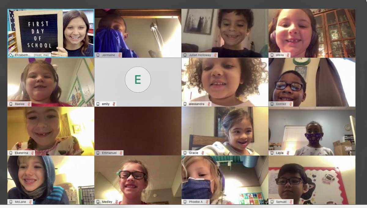 MrsMcHugh1's tweet photo. I’m so proud of these amazing 1st graders - they rocked our first day of remote learning! It’s going to be such a fun year! 🤩 💙@RStar512 #weRStrong https://t.co/v4Q7CaNKsn