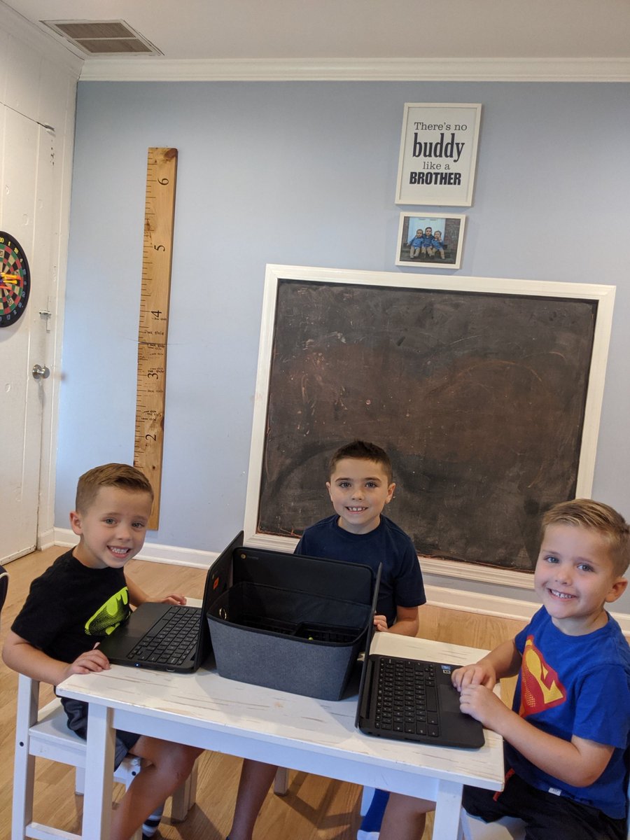 Day 1 of remote learning in the books. Tomorrow, back to school! Rosenauer, here come the Bennett Boys!