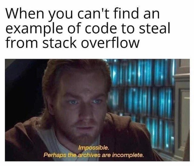 If you can’t find sample code in the first 3 pages of a google search. It’s impossible. These are the rules 😆 #programming #developer #Excel #vba #coding #100DaysOfCode