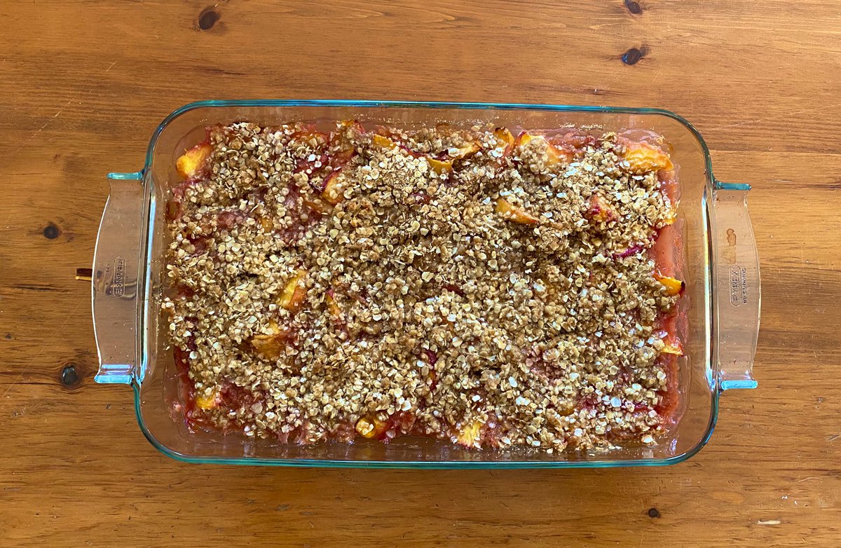 Dessert: An obvious make, peach cobbler!