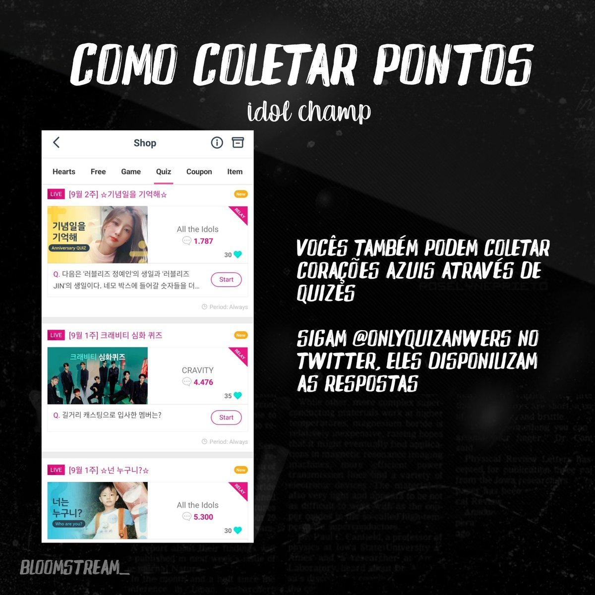 bloomstream_'s tweet photo. • IDOL CHAMP
AVISO: os pontos se expiram a cada 30 dias. https://t.co/yEkf34g4H4