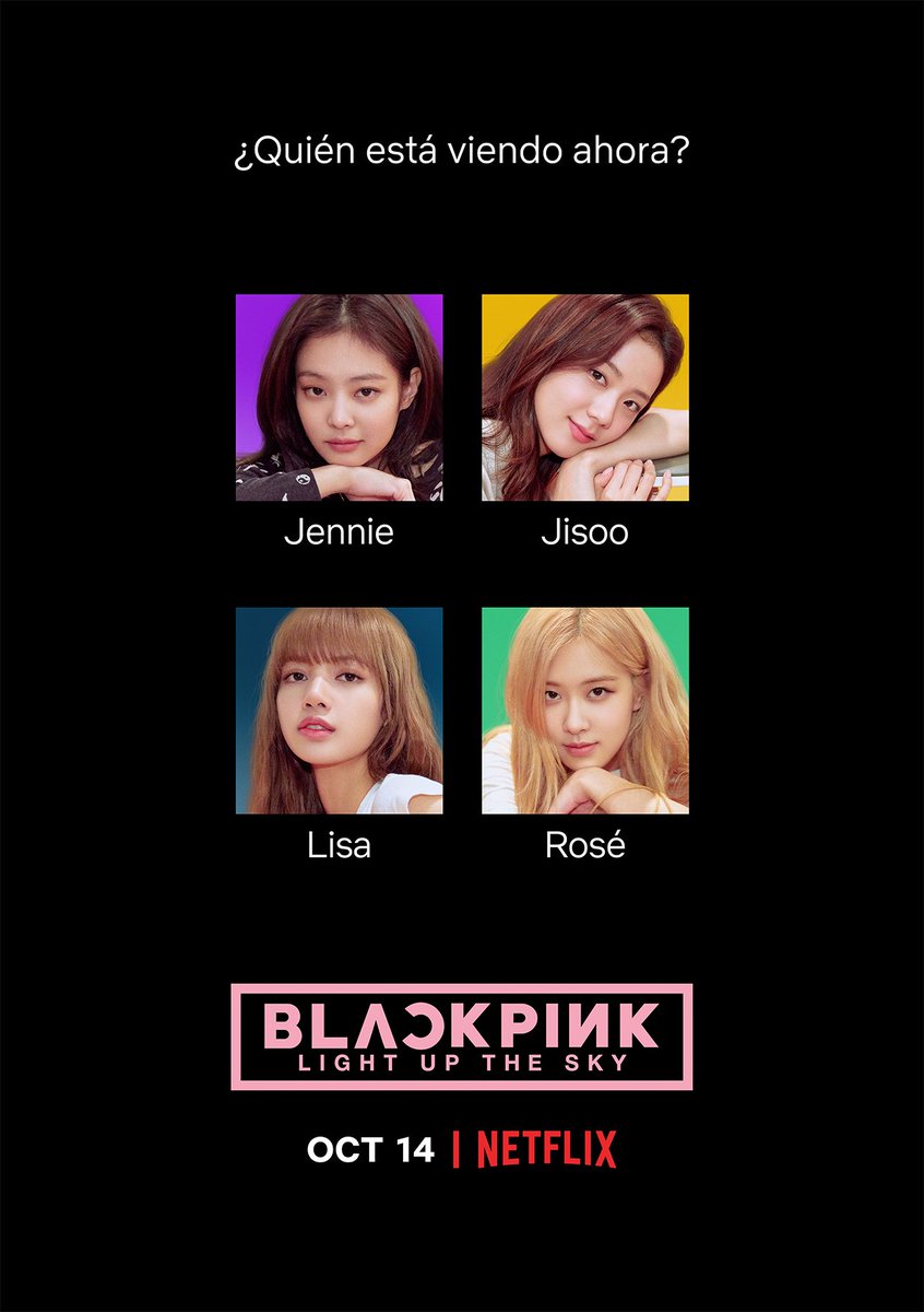 NetflixLAT's tweet image. ¿Quién está listo para nuestro primer documental de k-pop? 'BLACKPINK: Light Up the Sky' e iconos de perfil llegan a Netflix el 14 de octubre.