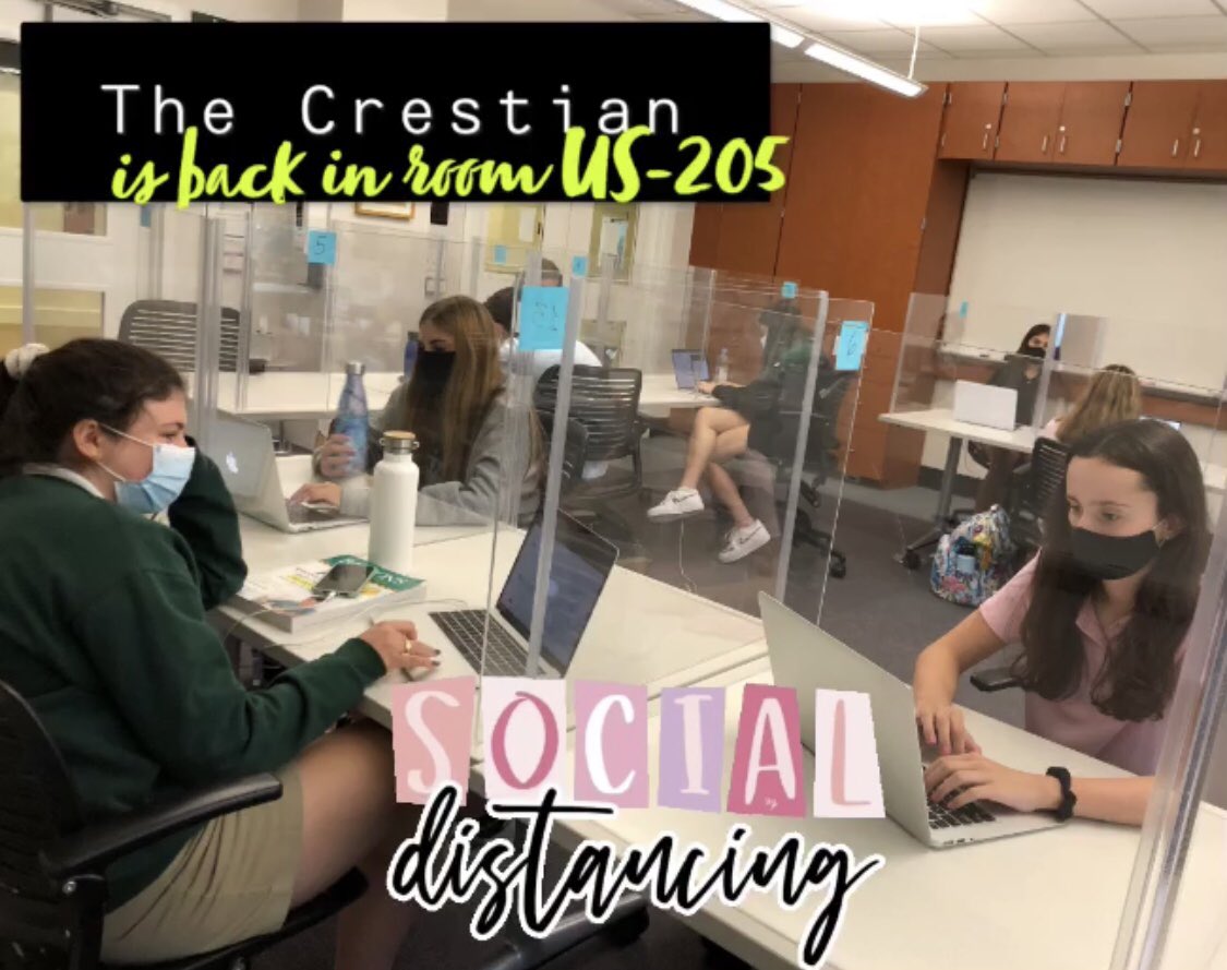 PineCrestian's tweet photo. The Yearbook production team is now in HyFlex mode: Some in the room and some via Zoom... #PCAdaptability #Fall2020 https://t.co/1YviLffL0E