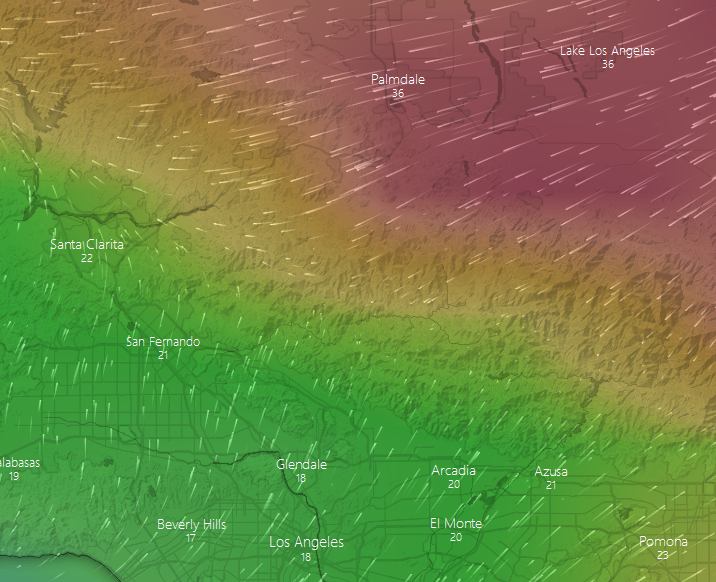 These are wind gusts for the same period: