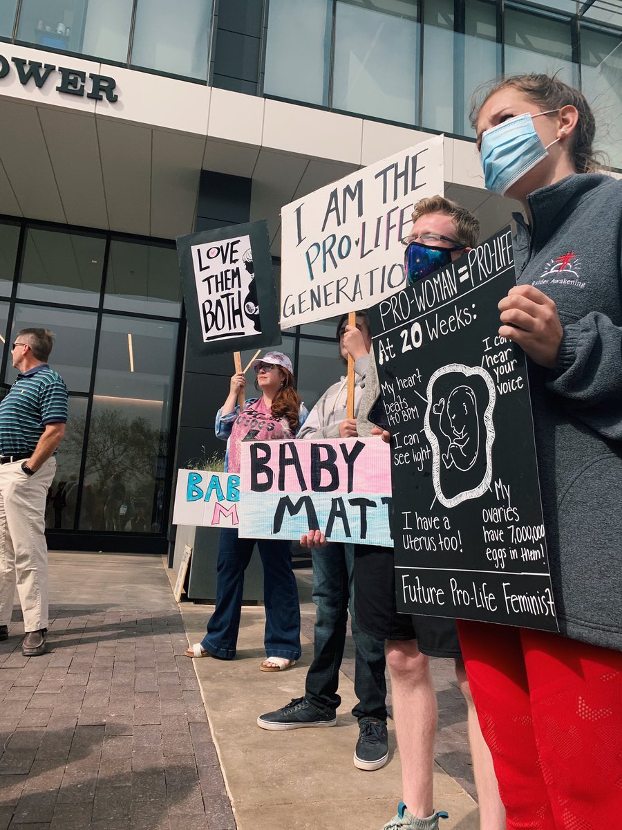 prolifeTTU's tweet photo. Just a quick preview of the peaceful sign waving at Citizens Tower in Lubbock this afternoon. Great turn out, thanks to all who came! https://t.co/tlW4wBuq2l