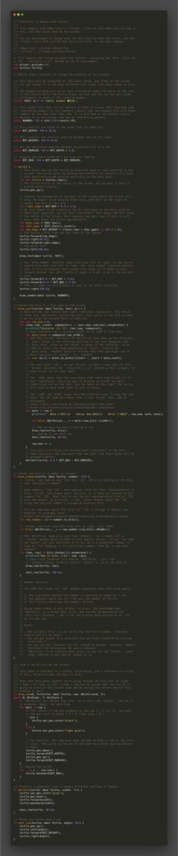 RustTurtle's tweet photo. .@bitvec_rs has been great about keeping the https://t.co/8ydhr4eown example up to date in the turtle crate! Today it was updated to bitvec 0.18! Check that out here: https://t.co/ziYqddE1Pv

Also read the new manual for the bitvec crate in the tweet below! 🎉 https://t.co/2AyM2p6syD