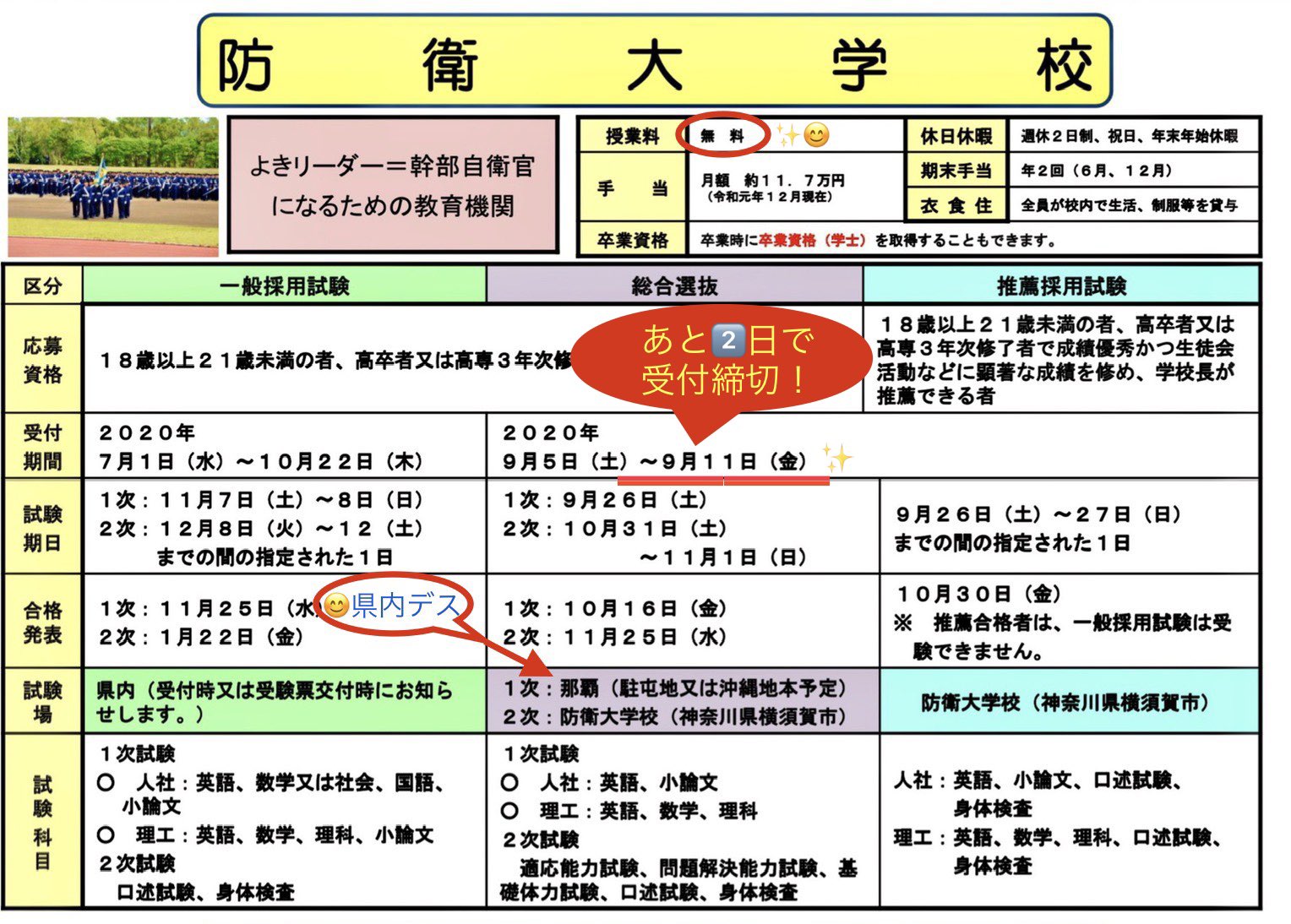 Oideyasu Ko 応募受付明日までです 先ずご連絡を 航空学生 海 空 防衛大学校 推薦 総合選抜 詳しくは 自衛隊 沖縄地方協力本部まで T Co Pjumiaibpe 航空自衛隊 那覇基地 Naha Airbase 陸上自衛隊 Jgsdf 15b Pr 海上 Oideyasu Ko 応募受付明日までです 先ずご連絡を 航空学生 海 空 防衛大学校 推薦 総合選抜 詳しくは 自衛隊 沖縄地方協力本部まで T Co Pjumiaibpe 航空自衛隊 那覇基地 Naha Airbase 陸上自衛隊 Jgsdf 15b Pr 海上