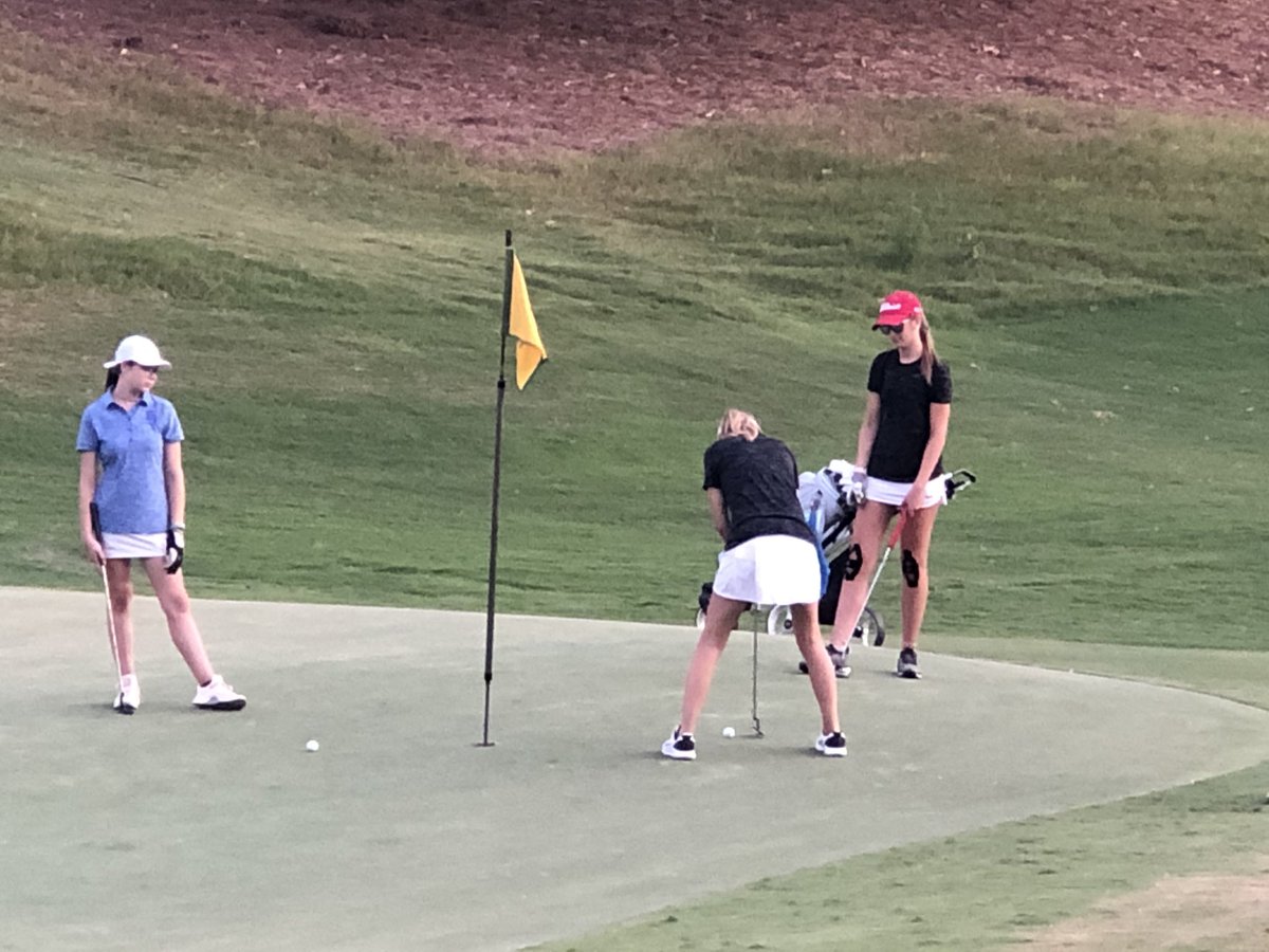 RaidersGolf's tweet photo. Lady Raiders enjoyed a beautiful day on the golf course. 
Greenville shot 203
Travelers Rest shot 233
Poe Cheney - 47
Janie McDonald - 49
Reagan Hungerford - 52
Conner Hayes - 55

@ghsredraiders #ladyraidersgolf https://t.co/5EHkT9Rhrr