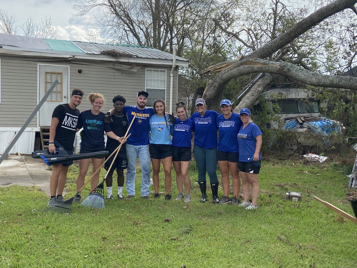 Megan Sload (@sloaddesign) on Twitter photo By far the hardest working student-athletes in the country! They can’t practice, they can’t go to class, but this crew of <a href="/McNeeseSoftball/">McNeese Softball</a> & <a href="/McNeeseBaseball/">McNeese Baseball</a> players gets up daily to work on cleanup efforts in #LakeCharles. Today they finished their 33rd house. #HelpLakeCharles By far the hardest working student-athletes in the country! They can’t practice, they can’t go to class, but this crew of <a href="/McNeeseSoftball/">McNeese Softball</a> & <a href="/McNeeseBaseball/">McNeese Baseball</a> players gets up daily to work on cleanup efforts in #LakeCharles. Today they finished their 33rd house. #HelpLakeCharles
