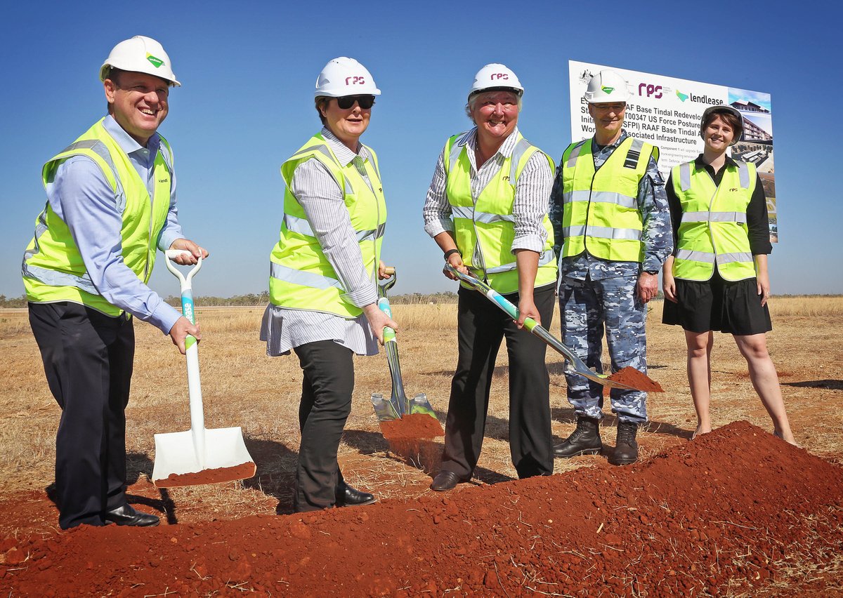 DefenceAust's tweet image. A sod turning ceremony with @lindareynoldswa at RAAF Base Tindal marked the start of a $1.1B program of works at the base. RAAF Base Tindal is vital to Northern Australia’s air combat capability &amp;amp; support to #YourADF allies. Learn more ➡️bit.ly/RAAFbaseTindal #DefenceCapability