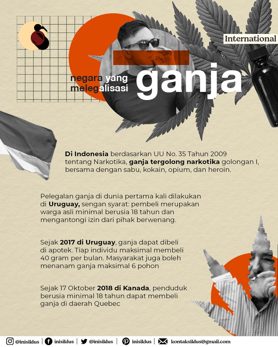 inisiklus's tweet photo. Mau coba jadi stoner? Kamu boleh coba nih ke negara-negara yang melegalkan ganja.

#IniSiklus #TerjadiPenting #SiklusInternational https://t.co/ZCnsMxoOyd