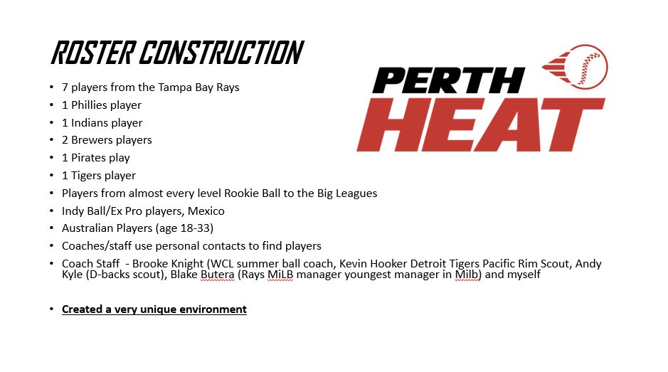 How our roster was constructed and coaching staff. Created a really different environment from a typical minor league team/coaching staff