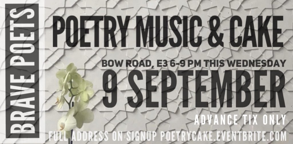 BravePoetsMusic's tweet photo. Call out to new poets and poetry aficionados: come jam with the band tomorrow at a secret location on Bow London E3 revealed on sign up https://t.co/Nr4XEFsavh https://t.co/qZay2aaAoI