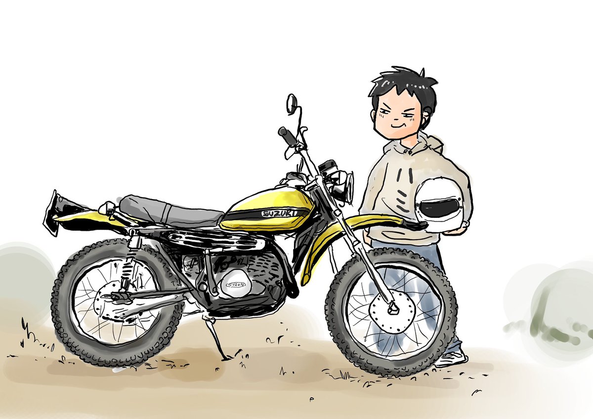 「ずっと好きだったバイク、買えなかったけど…スズキの☺️ 」|仲曽良ハミのイラスト