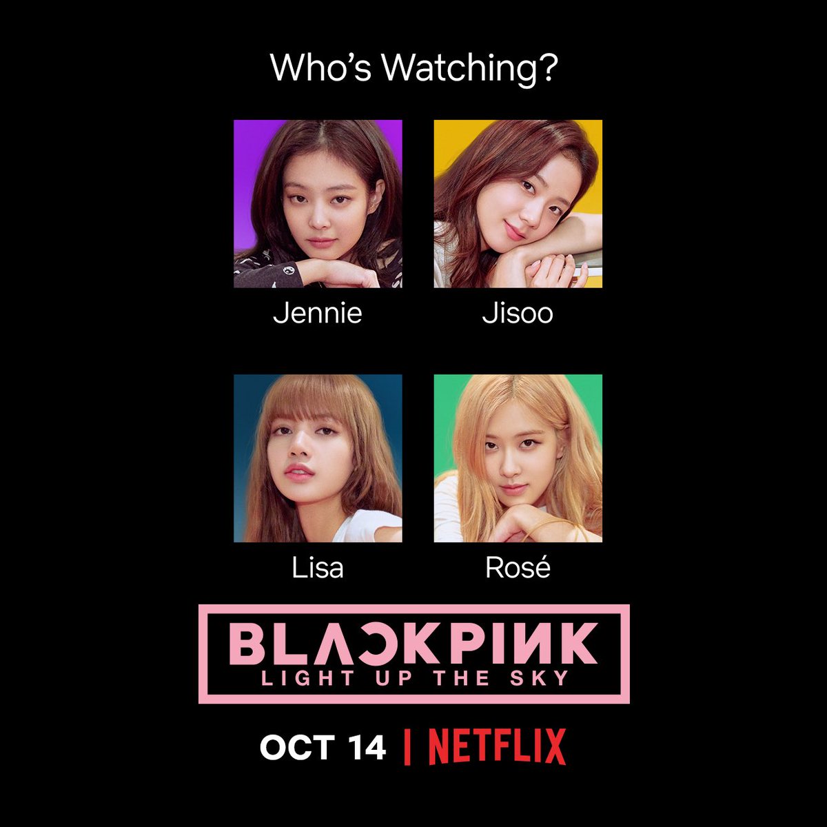 UpdateKGirls's tweet photo. BLACKPINK irá estrear em um documentário que será lançado dia 14 de outubro na Netflix.

Chamado de "Light Up The Sky", ele irá mostrar toda a trajetória dos 4 anos de carreira das meninas! https://t.co/wBWiyJIIJh