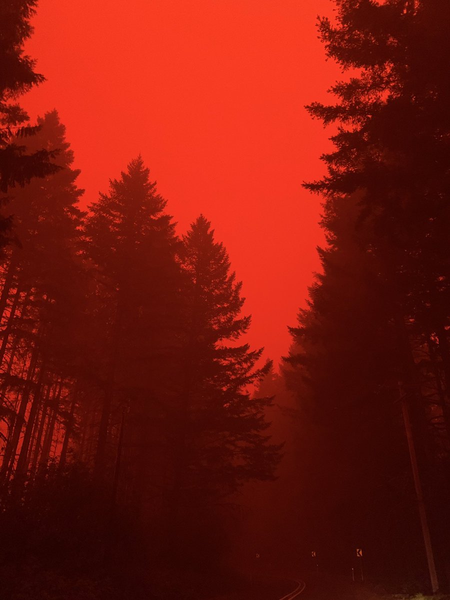 keira_dawn_'s tweet photo. 3 pm in silverton, oregon today,,, why is no one talking about these wildfires https://t.co/cyOdpRihm4
