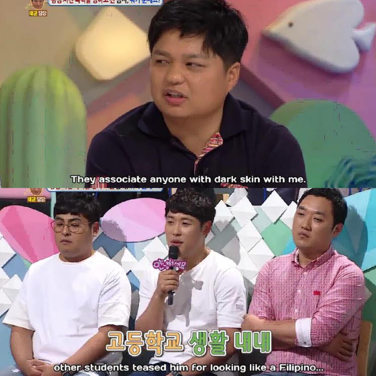 prdszkldn's tweet photo. Lets not forget this episode in Hello Counselor where they basically exposed citizens using “Filipino” as a bad thing and calling it ugly koreans 

#cancelkorea #ApologizeToFilipinos https://t.co/d6kE0EMHA3