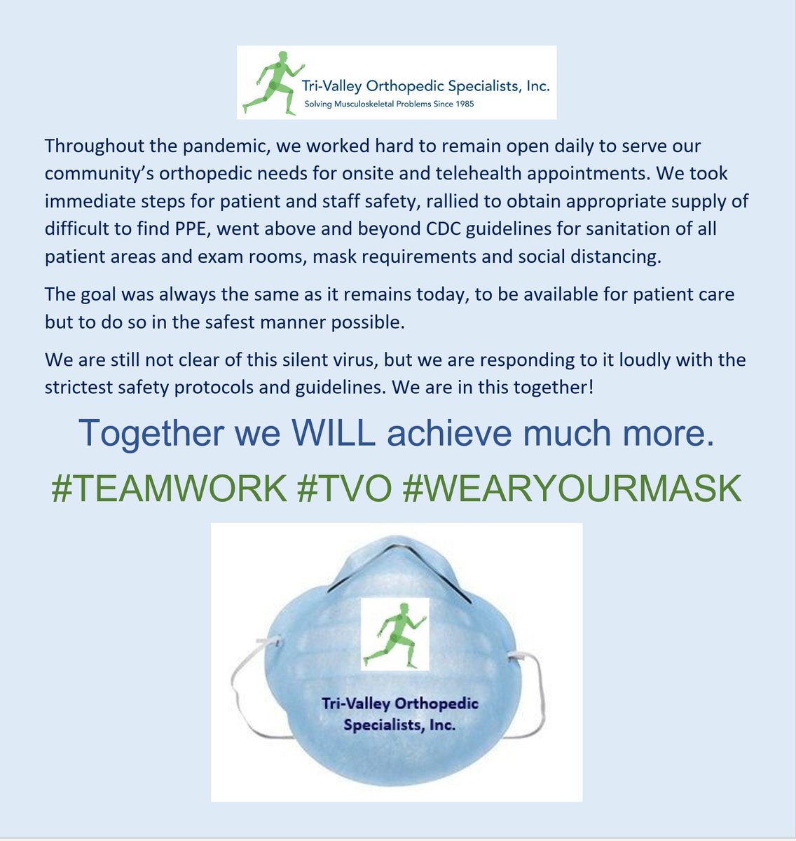 TVO_SPORTS's tweet photo. #TEAMWORK #TVO #WEARYOURMASK

https://t.co/BbyjA6YMFf
925-463-0470 https://t.co/GvSq8grJPT