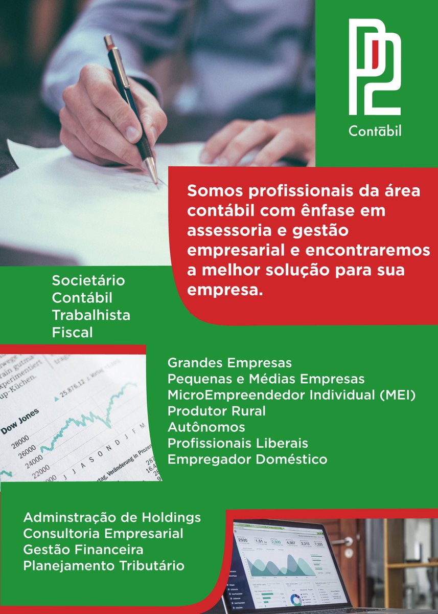 ContabilP2's tweet image. Venha conhecer nossos serviços de contabilidade. p2.cnt.br