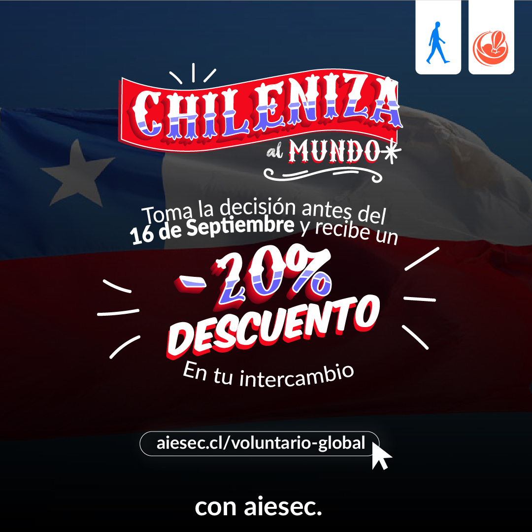 AIESECenChile's tweet photo. Buscamos jóvenes chilenos que se atrevan a tomar una decisión importante hoy para impactar mañana. Inscríbete en: https://t.co/vu5FCF7PRE https://t.co/wGPfFiGTbh