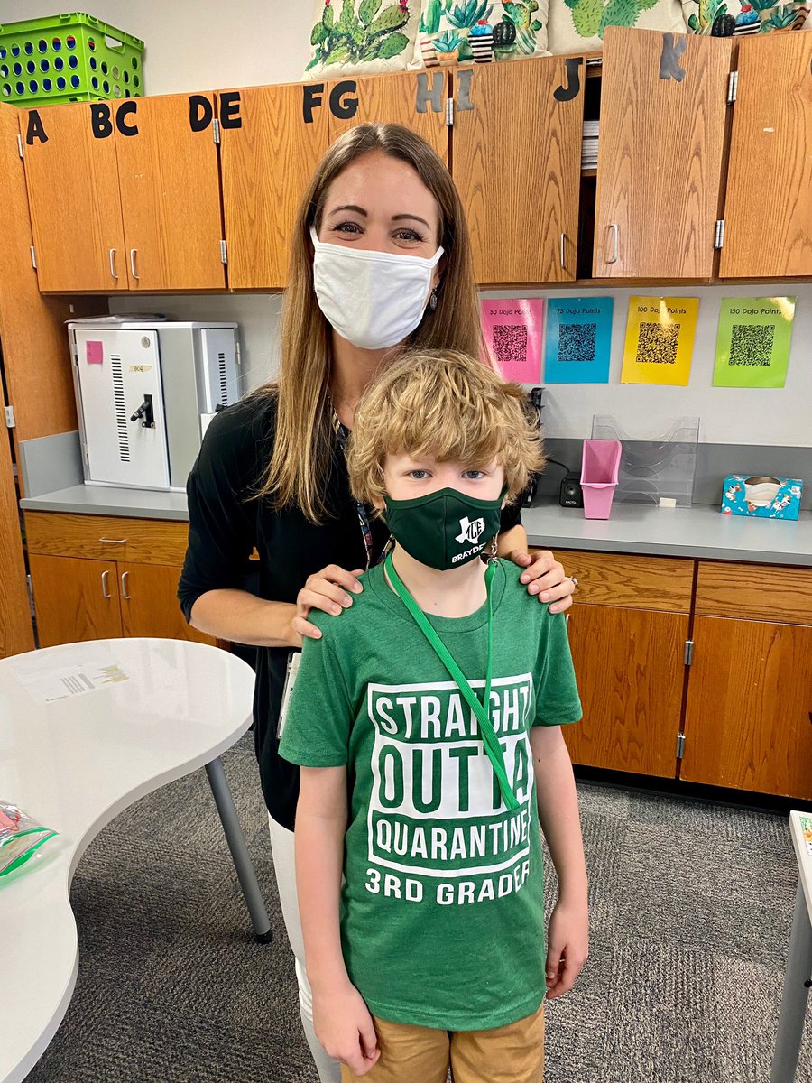 ngarvey's tweet photo. This boy was pumped to be back at school today! I am so thankful for his TCE family for taking such great care of him and making his first in person day at school a success!!! #2ndFirstDay #tcetexans #CISDOurStory https://t.co/a1SCOB0c4F