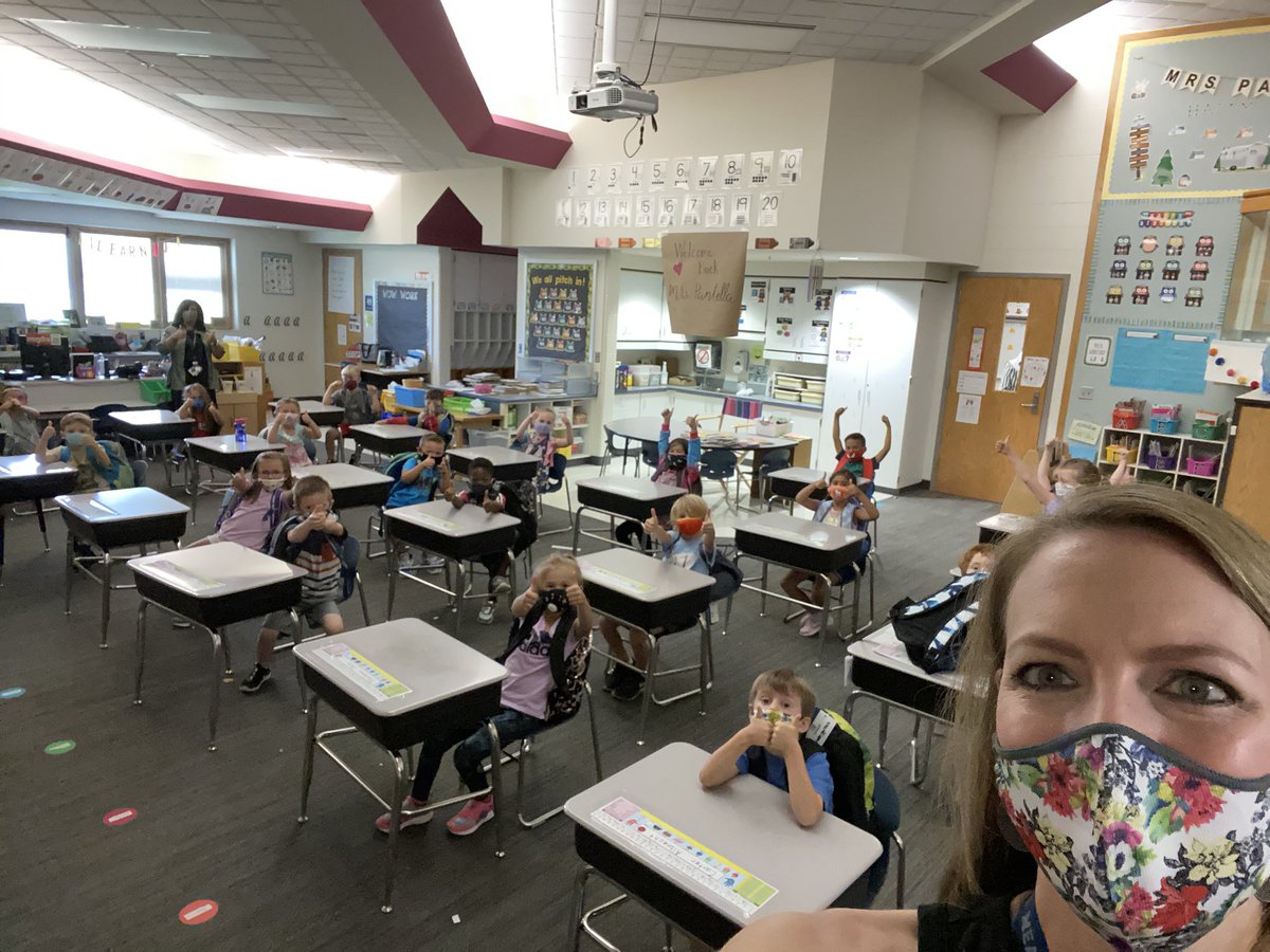 PantellaCamp's tweet photo. We had a great first day together! @TMEcoach sent these kiddos off on the right foot. Here’s to an amazing year together! 👍👍 @TowneMeadow https://t.co/aI9QXau3cV