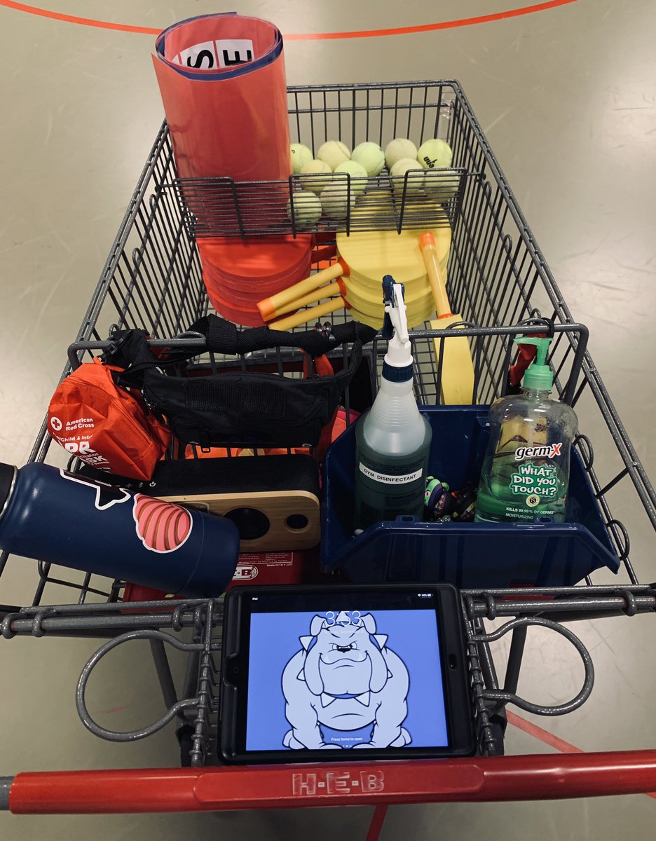 Thank you to <a href="/HEB/">H-E-B</a> for allowing me to borrow a shopping cart for in person PE. I will teaching PE in the classrooms instead of them coming to the gym and this was my easy solution to haul equipment. #HEB #PhysEd #RRISD #MakeItWork #LAborn #PEteacher