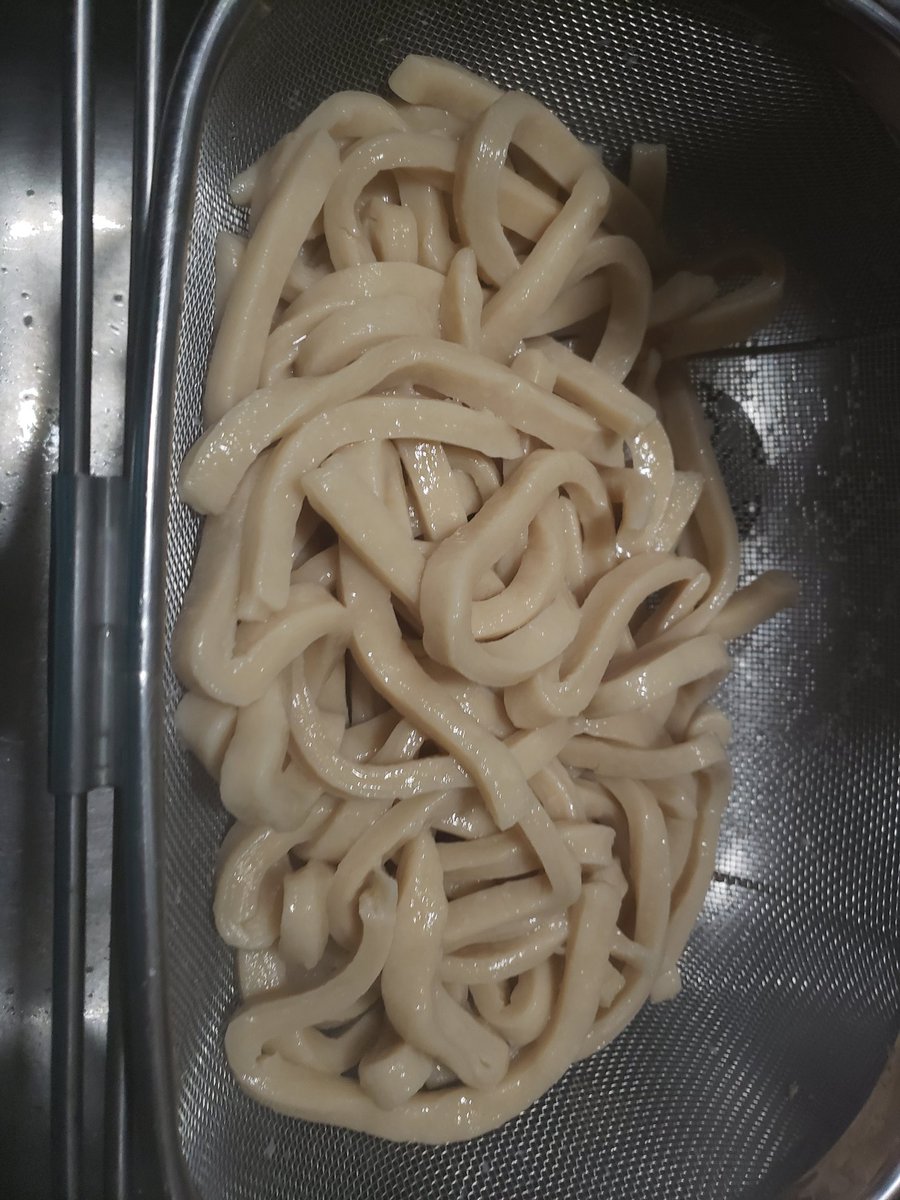 jack_tisher's tweet photo. Tried my hand at making udon! Other than chonky noodles, pretty good! https://t.co/lrjrSCEK5m
