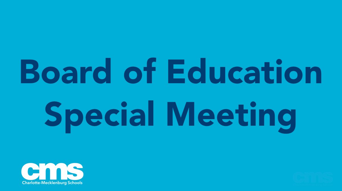 CharMeckSchools's tweet photo. The .@CMSBoard will hold a Special Meeting on Wednesday, September 16 at 6:00 pm to discuss plans for transitioning to in-person instruction. https://t.co/cKMQTGhYfk