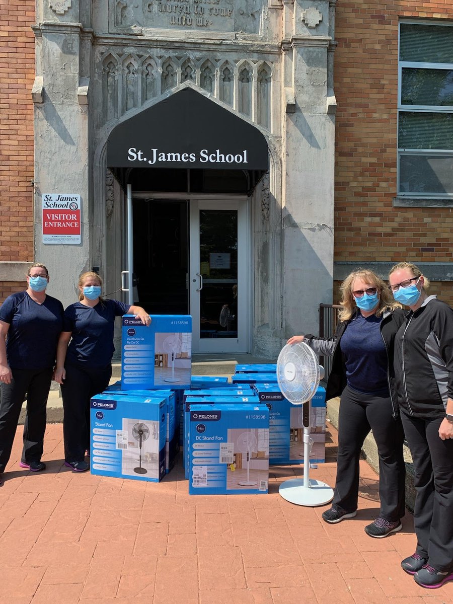 StJamesWO's tweet photo. The AMAZING staff from Dr. Darcie Bradley Orthodontist Office dropped off 20 pedestal fans for our classrooms! We're so grateful for their generosity &amp; ongoing support of St. James. We're blessed to have such an amazing business partner who regularly helps out our kids and staff. https://t.co/mf79wzSiq8