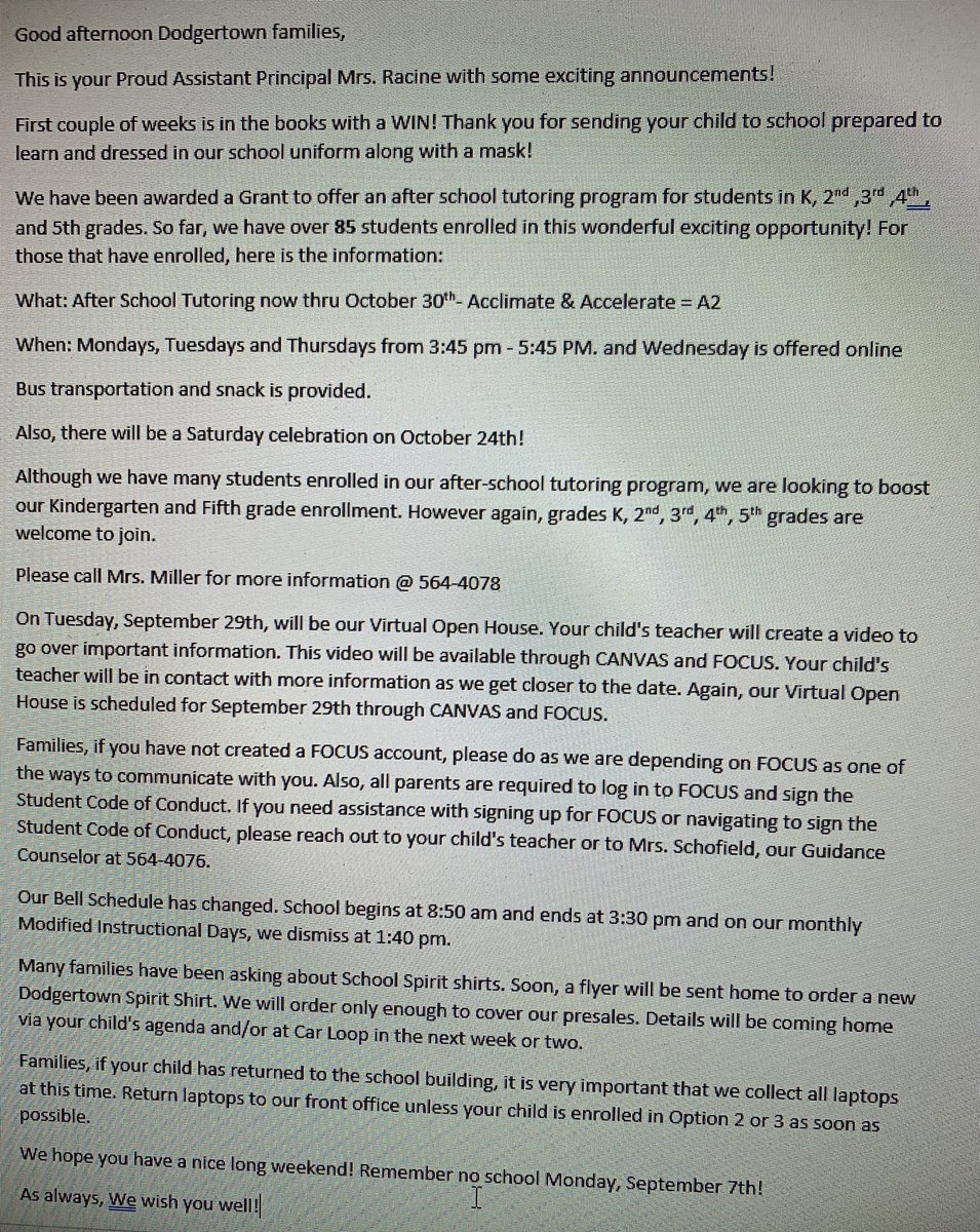 School Messenger @DodgertownELEM. Two weeks are in the books already! We appreciate all that you are doing for our students! ❤️⚾️💙@IRCSchools <a href="/sdircci/">SDIRC Academic Success</a> @SDIRC_SUP #SDIRCStrongerTogether