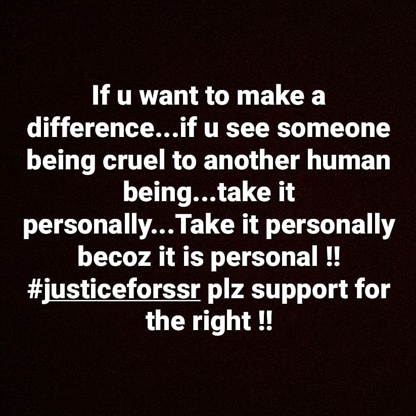 Stand for right
#justiceforsushantsinghrajput
1must always take sides,if u r silent ur neutrality helps-oppresser,never -victim,silence encourages the tormentor,never the tormented <a href="/shwetasinghkirt/">Shweta Singh Kirti</a>
@anky1912 @lostboy54 <a href="/NeelMotwaniNMN/">Neel Motwani</a> <a href="/republicbharat/">रिपब्लिक भारत</a> <a href="/arnabofficial7/">Arnab Goswami</a> <a href="/KanganaTeam/">Kangana Ranaut</a>