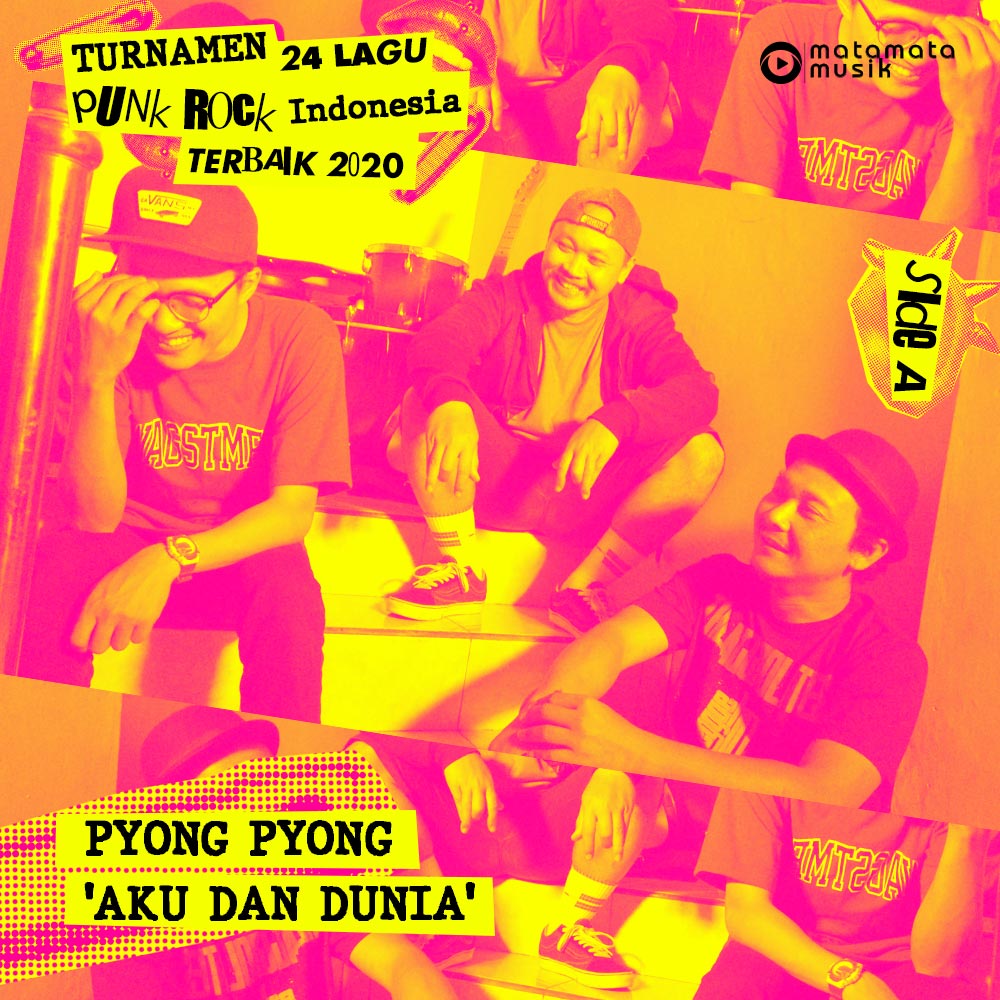 MataMataMusikID's tweet photo. Babak Pertama!!!
Turnamen 24 Lagu #PunkRockIndonesia Terbaik 2020
#VoteLagu ‘Aku dan Dunia' #PYONGPYONG di kolom komentar website kami, klik link ini: https://t.co/nj9bo0yjpG
#matamatamusik #MusikRockindonesia #punkrock #turnamenlagupunkrockindonesia2020 https://t.co/l5PtXk2ByI