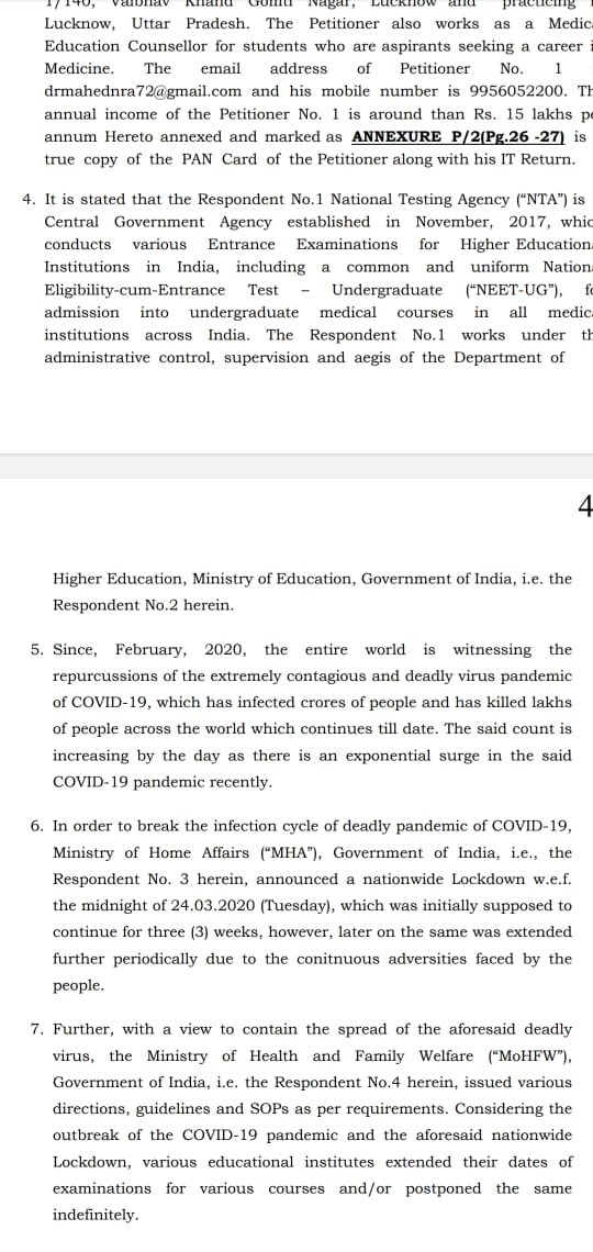 LiveLawIndia's tweet photo. One More Petition is filed in Supreme Court seeking postponement of #NEET2020 

#neetpostpone 
#NEET https://t.co/n3lrQ21uv7