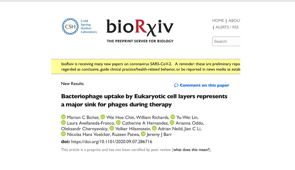 Interesting pre-print from <a href="/JeremyJBarr/">Jeremy J Barr</a> and <a href="/marion_bichet/">Marion Bichet</a> looking at the variables that affect phage uptake by mammalian cells -biorxiv.org/content/10.110…