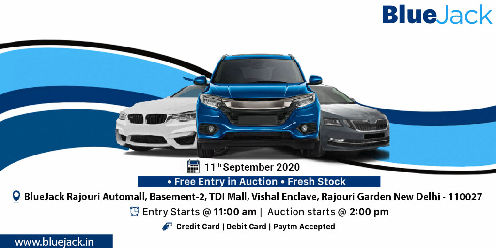 BlueJackAuto's tweet photo. 𝐁𝐥𝐮����𝐉𝐚𝐜𝐤 is all set to present the thrilling 𝐌𝐞𝐠𝐚 𝐀𝐮𝐜𝐭𝐢𝐨𝐧 for pre-owned cars on 𝐒𝐞𝐩𝐭𝐞𝐦𝐛𝐞𝐫 𝟏𝟏, 𝟐𝟎𝟐𝟎 🤩🤩

Visit: https://t.co/T6NuxhynUI

#Auction #MegaAuction #PreOwned #Car #CarSegment #Loveforcar #Ownership https://t.co/yd2sZZXzsd
