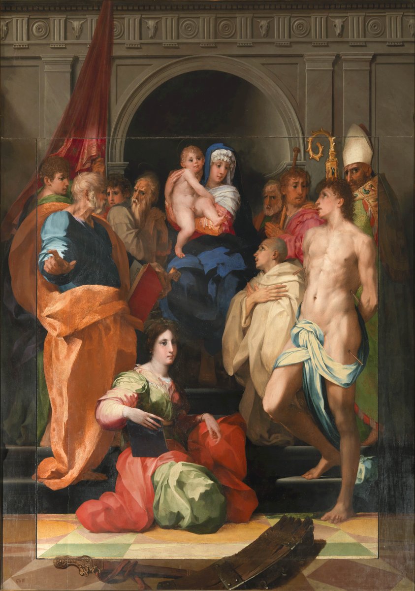 #UffiziQuiz qualcuno sa dire perché la Pala Dei di #RossoFiorentino oggi la vediamo così, con i margini separati e di un colore diverso? 🤔

Do you know why this Rosso Fiorentino's altarpiece is on view with those evident separate margins provided with different colours?