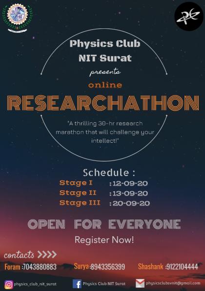APDPhysicsClub's tweet photo. Get ready to put your physics skills to the test! @APDPhysicsClub presents to you the first 'Online Researchathon,' an event that will test your physics knowledge, problem-solving skills, and culminate with a 30 hour final round to test your research ability.

Link in bio! https://t.co/AsPjOhwHNn
