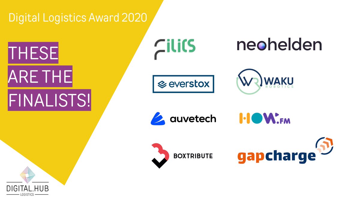 HuelsmannT's tweet photo. Next week the finalists for the #digitallogisticsaward 2020 will pitch: September 15th at 15:15 CEST!
-> Finalists https://t.co/j9HLFieFTk
-> Registration https://t.co/575qrR9ipG
#AuveTech
@getboxwise
@everstox
#Filics
#Gapcharge
@howfmHQ
@neoheldencom
@WakuRobotics https://t.co/GXCRNrnq4Y