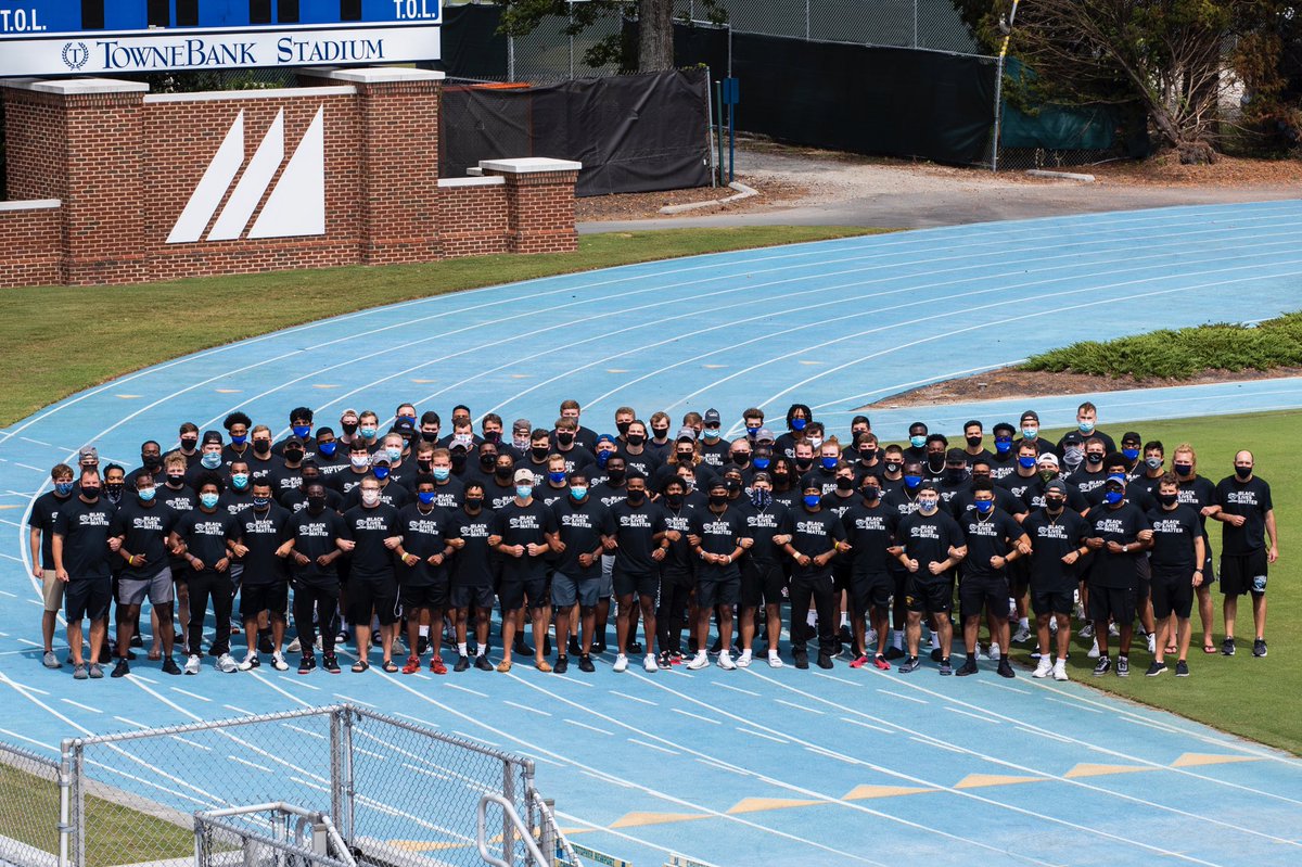 Proud of our players and coaches for stepping up and showing the CNU community we strive for social justice and equality.  We believe black lives matter and together we can create unity.  Looking forward to our continued growth as a team.  #CAPTS
