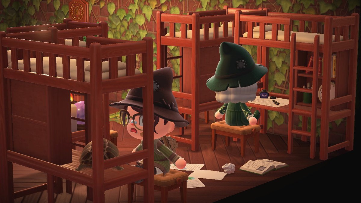 AcnhFreda's tweet photo. enrollment is now open for the emerald witch academy! come learn potions, spells, and even how to summon a demon! #AnimalCrossing #ACNH https://t.co/QhYbGscoFZ
