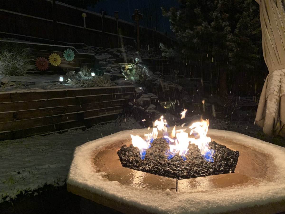Is there anything more #Colorado than this?!?  #firepit #snowstorm