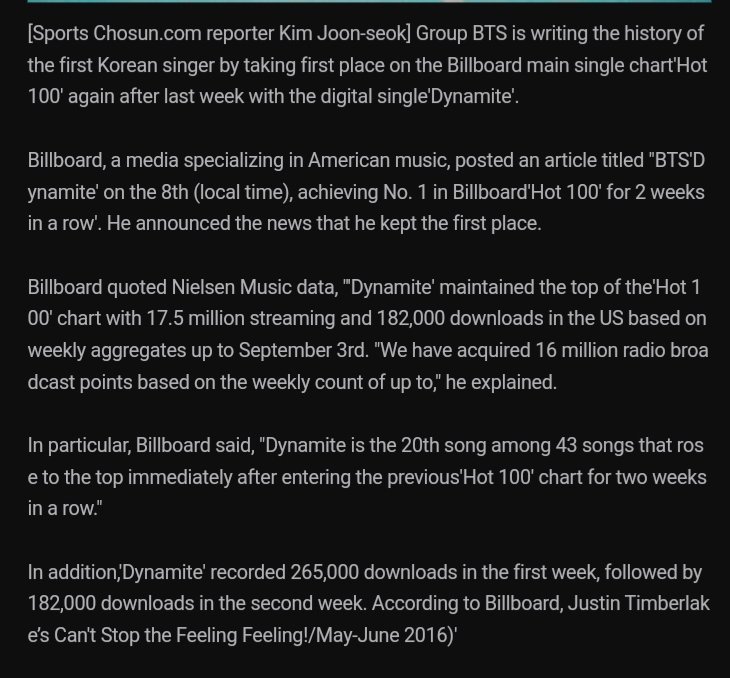 Bighit Info Slow On Twitter Bts Ranked First In The Us Billboard Hot 100 For 2 Consecutive Weeks It Burst Like Dynamite Official Https T Co Wtgt98ag8b twitter