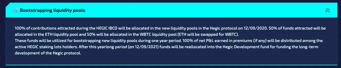 Here's how contributed funds will be used to bootstrap liquidity pools for ETH and WBTC options on  @HegicOptions: