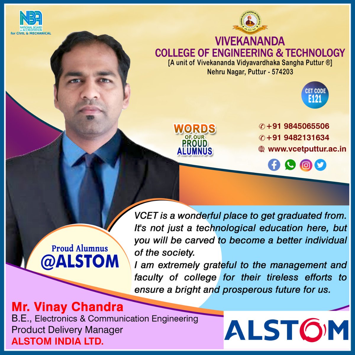Ashley_D007's tweet photo. #alumnus #words #proud #electronicsengineering #vcetputtur https://t.co/lOtHDhr1Ub