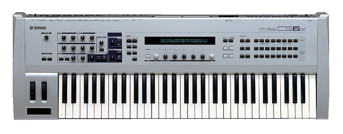 yamahasynth_jp's tweet photo. #ヤマハシンセ の歴史(CS6x)
1999年発売。CS1xの流れをくむモデル名ですが、筐体デザイン、プラグインボードによるAWM2以外の音源付加、当時のクラブシーンを反映したプリセットなど、コンセプトは本格的に活用できるステージパフォーマンス用シンセを意識していました。 https://t.co/HLc19i6QFW
