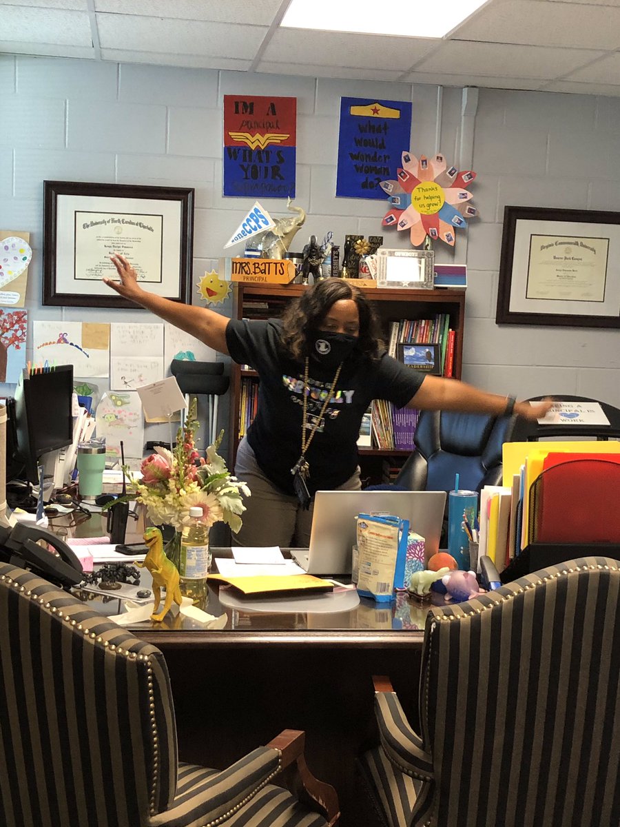 Principals do it all too! Online class needs a mini movement break? Mrs. Batts is on it! <a href="/AMDavisElem/">A.M. Davis</a>