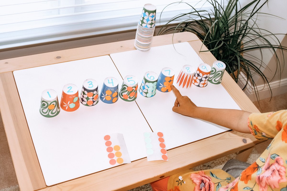 #ad Everything you need to know to set up a DIY preschool math activity, called number cups — a fun and easy number sense activity that teaches one-to-one correspondence. Read it all here > makingmotherhoodmatter.com/preschool-math… <a href="/DixieProduct/">Dixie</a> #DixieBathCups #kidsactivities #KidsAtHome #math