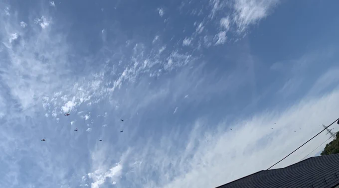 去年ベランダから撮ったヘリ軍団 